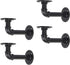 Sunexinlo Industrial Pipe Shelves Brackets, Cast Iron Heavy Duty Elbow Pipe Shelving Brackets, Black (4)