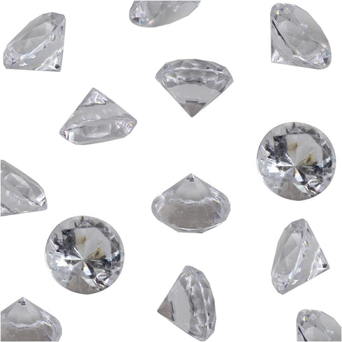 WELMATCH Clear Acrylic Diamond Vase Fillers 0.75 Pound - 180 pcs 3/4 Inch Wedding Party Event Banquet Birthday Decoration Crystals Gem Table Scatters (Clear 180 pcs)
