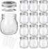 KAMOTA Mason Jars 10 oz With Regular Lids and Bands, Ideal for Jam, Honey, Wedding Favors, Shower Favors, Baby Foods, DIY Magnetic Spice Jars, 12 PACK, 20 Whiteboard Labels Included