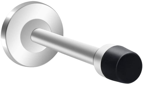 Door Stopper, Long Door Stops, 304 Stainless Steel Sound Dampening Door Stop Bumper Wall Protector, Brushed Door Stop Door Holder for Home Office Garage 5 inch 1 Pack Silver