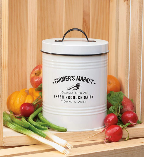 Amici Home, , Farmers Market Metal Storage Canister, 76 oz, White
