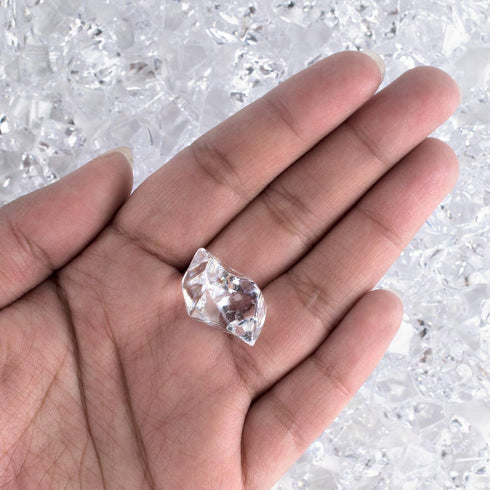 650 Pieces Clear Fake Ice Cubes Acrylic Rock Diamond Crystals Treasure Crushed Gems for Vase Fillers, Table Scatter, Birthday Decoration Favor, Event, Wedding, Arts & Crafts