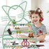 ERYTLLY Earring Holder, Cat Shaped Earring Stand with Wood Base for Girls/ Kids-47 Stud Earrings Holes (Mint Green)