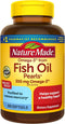 Nature Made Omega 3 Fish Oil Pearls 550 mg per serving, Small Size Fish Oil Supplements as Ethyl Esters, Omega 3 Supplement for Healthy Heart Support, 300 Softgels, 100 Day Supply