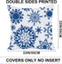 WILPROO Set of 4 Happy Winter Snowflake Merry Christmas Tree Blue Castle Deer with Snowman Cotton Linen Throw Pillow Case Cushion Cover Decorative for Sofa Living Room Square 22X22 Inches