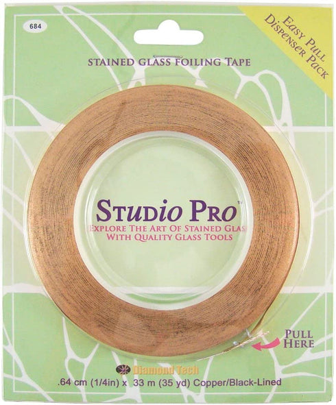Studio Pro 1/4-Inch Black Lined Copper Foil