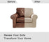 maxmill Velvet Stretch Chair Sofa Slipcovers 2 Pieces Armchair Covers Couch Slipcover with Individual Cushion Cover Plush Sofa Cover Furniture Protector with Elastic Bottom, Armchair, Taupe