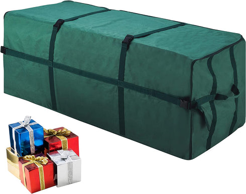 Christmas Tree Storage Bag- For 7.5 FT Artificial Trees- Quality Green Canvas & Binding Straps-Protects Holiday Decorations & Inflatables by Elf Stor