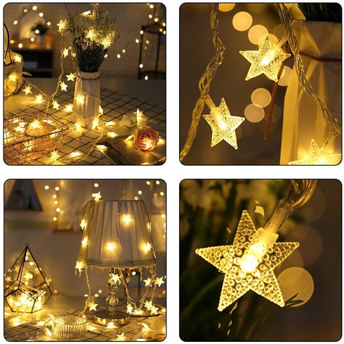 Star String Lights, Merdeco 16ft/5m 50 LED Plug in String Lights Warm White Fairy Lights for Christmas/Wedding/Party Indoor and Outdoor Decoration