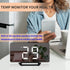 Digital Clock LED Display, Electric Alarm Clock 6.8'' Mirror Surface with Dimming Mode, 3 Levels Brightness, Dual USB Ports Modern Decoration for Makeup Home Bedroom Decor (M)