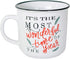 Sweet Water Decor Christmas Coffee Mug | Rustic 16oz Ceramic Campfire Style Coffee Cup Microwave & Dishwasher Safe | Festive Seasonal Holiday Mug for Women (It's the Most Wonderful Time of the Year)