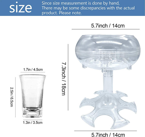 BEITESTAR 6 Shot Glass Dispenser and Holder, Shots Dispenser for Filling Liquids, Multiple 6 Shot Dispenser,Cocktail Dispenser,Bar Shot Dispenser, Shot Buddy Dispenser (Transparent/with 6 Acrylic Cup?