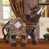 Lucky Wealth Elephant Statue Sculpture Feng Shui Wood Grain Figurine Home Desktop Decoration Gift(L)