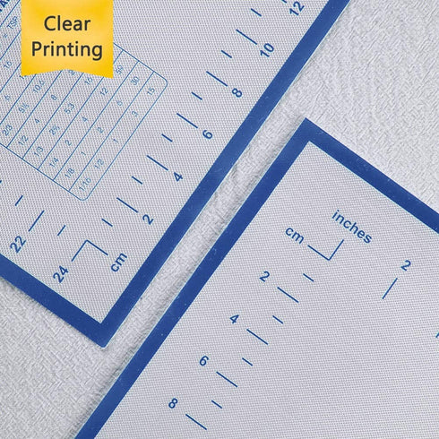 Large Silicone Pastry Mat Extra Thick Non Stick Baking Mat with Measurement Fondant Mat, Counter Mat, Dough Rolling Mat, Oven Liner, Pie Crust Mat (XXL-24''(W)*32''(L), 2#Blue)