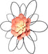 Decointo Pink Metal Flowers Wall Decor 13"Rustic Modern Floral Sculpture,Metal wall Decoration for Bathroom,Bedroom, Living Room, Kitchen, Indoor Metal Wall Art