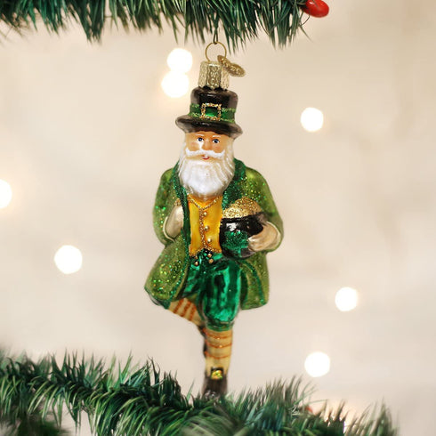 Old World Christmas Irish Santa Glass Blown Ornaments for Christmas Tree