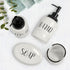 Farmhouse Soap Dispenser Set - Modern Style Ceramic Hand & Dish Liquid Soap Dispenser + Soap Holder + Sponge Holder Perfect for Kitchen and Bathroom Counter Décor