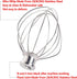 K45WW 6-Wire Whip Attachment Fits KitchenAid Tilt-Head Stand Mixer,Dishwasher Washable 304(18/8)Stainless Steel,Egg Heavy Cream Cakes Mayonnaise Whisk