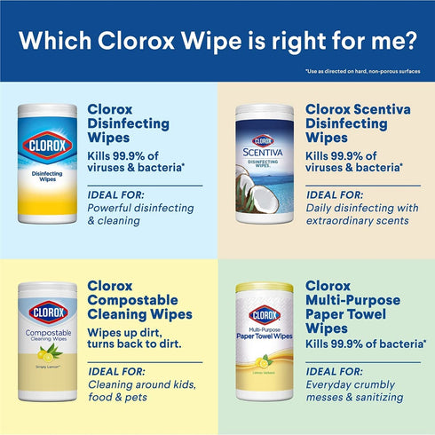 Clorox Disinfecting Wipes, Bleach Free Cleaning Wipes, Fresh Scent, Moisture Seal Lid, 75 Wipes, Pack of 3 (New Packaging)