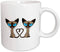 3dRose Siamese Cat Tail Heart Ceramic mug, 11 oz, White