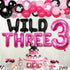 Cartoon Mouse 3rd Birthday Decorations Party Supplies for 3 Years Old Girls Balloon Garland Arch Kit with Wild Three Cartoon Mouse Theme Number 3 Balloon
