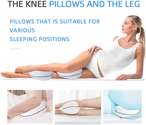 Leg & Knee Foam Support Pillow Side Sleeper Pillow Leg Pillows for Sleeping Soothing Pain Relief for Sciatica, Back, Hips, Knees, Joints & Pregnancy Removable and Washable Cover