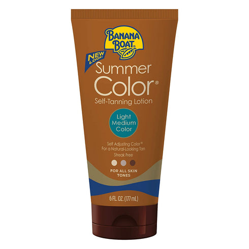 Banana Boat Self Tanning Lotion, Light/Medium Summer Color for All Skin Tones, Reef Friendly, 6 Ounce
