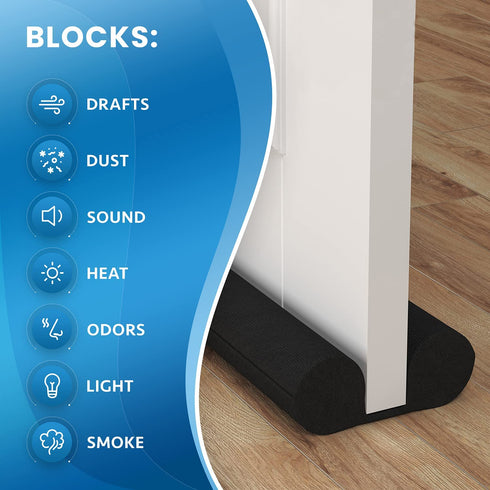 Everlasting Comfort Under Door Draft Stopper - Thicker 2" Foam Strip Blocks 50% More Noise and Wind - Seal Bottom of Doors 30" to 36" - Interior Front Door Sweep, Blocker, Soundproofing Guard