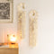 Mkono 2 Pack Macrame Dream Catcher with String Lights Boho Wall Hanging Decor Handmade Circle Moon Dreamcatcher Bohemian Home Ornament for Bedroom Living Room Dorm Nursery, 8''W x 32''L