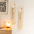 Mkono 2 Pack Macrame Dream Catcher with String Lights Boho Wall Hanging Decor Handmade Circle Moon Dreamcatcher Bohemian Home Ornament for Bedroom Living Room Dorm Nursery, 8''W x 32''L
