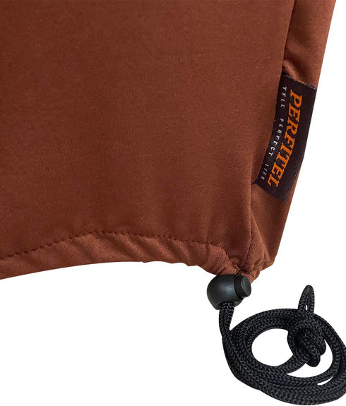 Perfitel Universal Portable Air Conditioner Cover Dust Proof Sunshade Fabric Covers with Telescopic Rope AC Cover Protector Defender - Full Winter AC Cover Indoor Protection (Brown)
