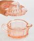 HOME-X Nostalgia Style Glass Citrus Juicer, Manual Juice Press, Retro Nostalgic Lemon, Orange Juicer-2 Pcs-Pink