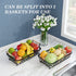 Wisdom Star 2 Tier Fruit Basket Bowl Farmhouse for Kitchen Countertop, Detachable Metal Bread Fruit Vegetable Storage Basket Stand Holder with Wooden Handle , Black