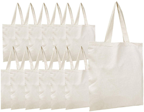 Simpli-Magic Canvas Tote Bags, 11" x 13", 15 count, Natural