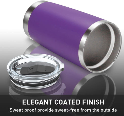 Umite Chef 20oz Tumbler Double Wall Stainless Steel Vacuum Insulated Travel Mug with Lid, Insulated Coffee Cup, 2 Straws, for Home, Outdoor, Office, School, Ice Drink, Hot Beverage ?20 oz, Purple)