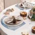 Abstract Grey Blue Round Table Placemats Set of 5 Modern Wedge Table Mats with Centerpiece Heat Resistant Washable Place mats for Indoor Outdoor Kitchen Dinning Table Decoration