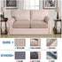 H.VERSAILTEX Super Stretch Individual Seat Cushion Covers Sofa Covers Couch Cushion Covers Slipcovers Featuring Thick Jacquard Textured Twill Fabric (2 Piece Medium Sofa Cushion Covers, Sand)