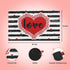 Valentine's Day Area Rug Doormat, Valentines Day Black White Striped Door Mat with Non Slip Backing, Romantic Red Heart Entrance Mats for Indoor Outdoor, Valentine's Day Home Decor, 18 x 30 Inch
