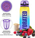 Elvira 32oz Motivational Water Bottle with Time Marker & Removable Fruit Infuser, Leakproof BPA Free Wide Mouth, Ensure You Drink Enough Water Daily for Fitness and Outdoor Activity