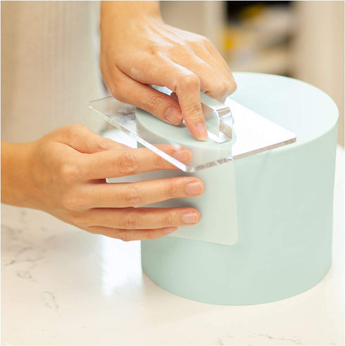 Lacupella Fondant Smoother Tool With Handle Clear Acrylic Transparent Easy Glide For Gum Paste Smoothing (Rectangle Tip)