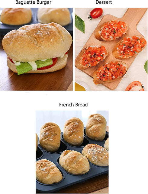TOPZEA Set of 2 Silicone Baguette Pan, Nonstick French Bread Mold Perforated Pan 3 Wave Loaves Toast Loaf Bake Mold 8 Gutter Bread Crisping Tray for Cake Cooking Baker, Black