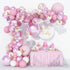 Soonlyn Baby Shower Decorations for Girl 140 Pcs Pink Balloon Garland with Butterfly Stickers 18 In 12 In 10 In 5 In Lilac Purple Chrome Rose Gold Confetti Balloon Arch Kit for Girl Birthday Party Bridal Shower