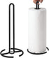 Paper Towel Holder, Steady Countertop Standing Paper Towel Stand, Fits Standard & Jumbo Rolls, Metal Paper Towel Dispenser for Kitchen Table or Bathroom, Black