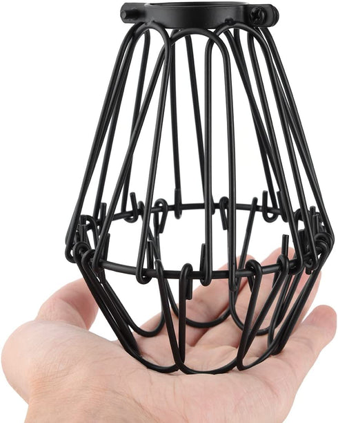 Licperron Black Industrial Vintage Style Light Cage for Pendant Lights, Antique Lamp Holders, Lamp Guard, Adjustable Lamp Cage, 4 Pack
