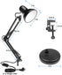 Metal Desk Lamp, AmeriTop Adjustable Goose Neck Swing Arm Table Lamp with Interchangeable Base Or Clamp; Eye-Caring Study Desk Lamps for Bedroom, Study, Office, Table (Black)