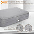 KCY Jewelry Box for Girls Women,Small Travel Jewelry Organizer Case,PU Leather Portable Jewellery Storage Boxes Display Holder for Ring Earrings Necklace Bracelet Bangle , Men Teen Kids Gift, Grey
