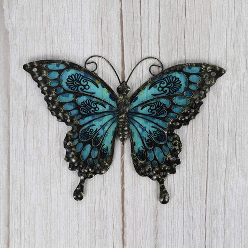 Liffy Metal Butterfly Wall Decor Outdoor Indoor Metal Wall Art Butterfly Hanging Decorations Metal and Glass Garden Theme Home Decorations for Garden Living Room Bedroom