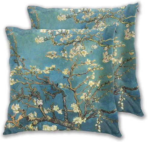 kasdfms Green Pillow Pillowcase Covers 18X18 Set of 2 Throw Size Pattern with Zipper Closure Square Protector