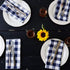 Cotton Clinic 20x20 Gingham Buffalo Check Cloth Dinner Napkins Pack of 12, 100% Cotton Cocktail Napkins, Wedding Dinner Napkins with Mitered Corners and Generous Hem - Navy White