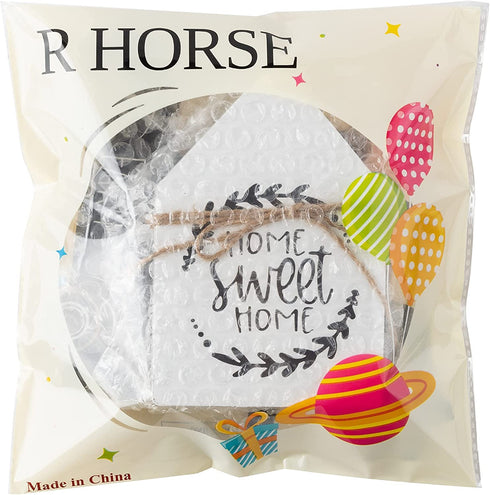 R HORSE 3Pcs Wooden Farmhouse Buffalo Plaid Tiered Tray Decoration Black& White Plaid Rustic Farmhouse Tray Sign Double Printed Farmhouse Shelf Buffalo Plaid Decor for Christmas New Year Photo Prop